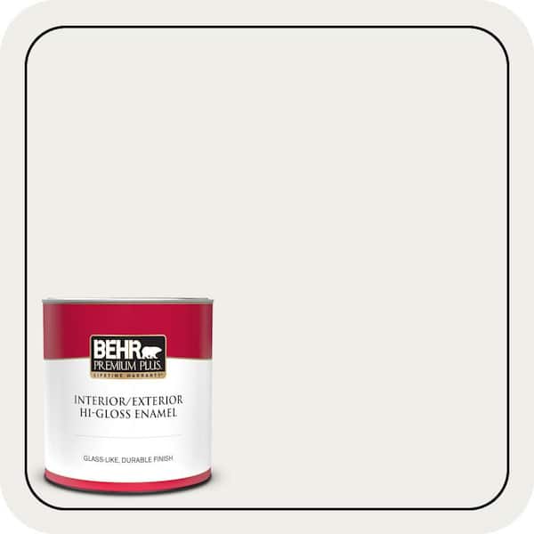 BEHR PREMIUM PLUS 1 qt. #PWN-53 White Mink Hi-Gloss Enamel Interior/Exterior Paint & Primer (2)