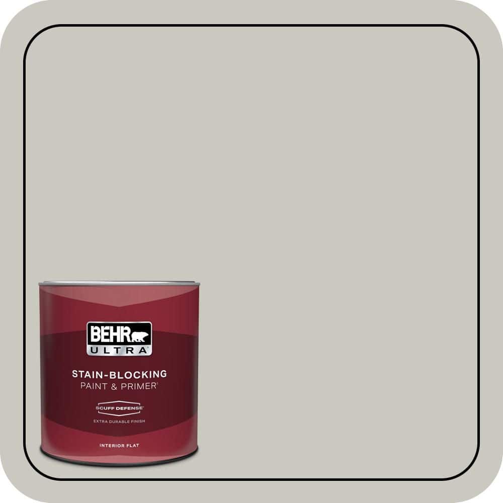 BEHR ULTRA 1 qt. #PPU24-12 Whitewash Oak Extra Durable Flat Interior Paint & Primer