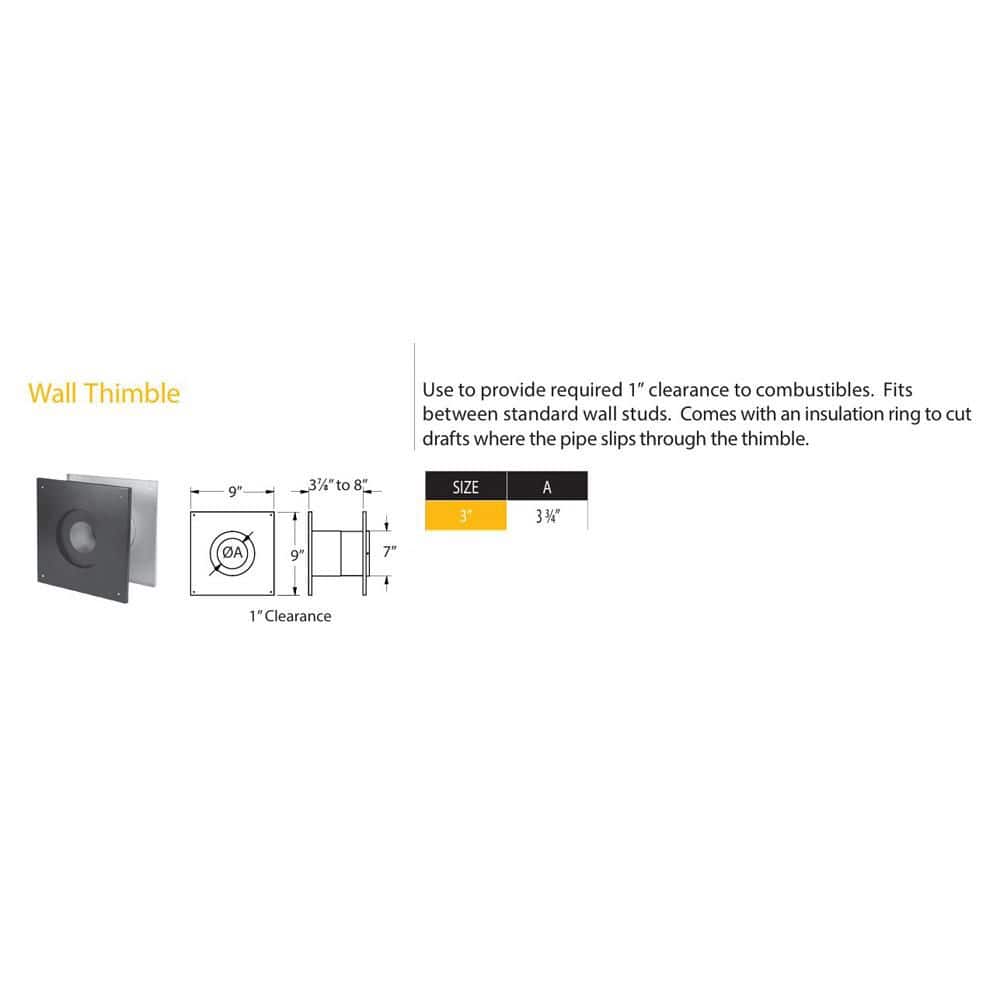DuraVent PelletVent for Multi-Fuel 3in. Diameter Wall Thimble (2)