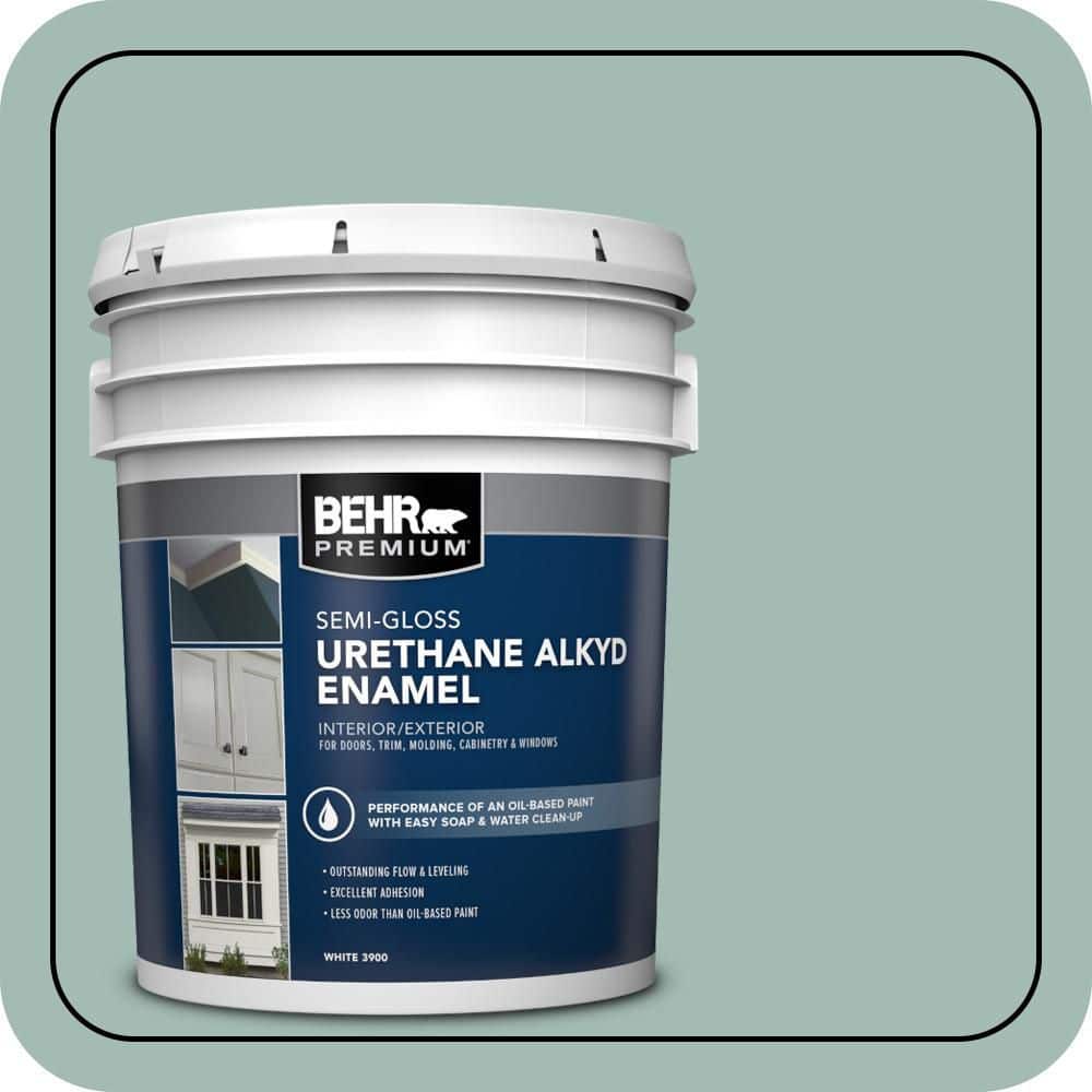BEHR PREMIUM 5 gal. #S430-3 Garden Twilight Urethane Alkyd Semi-Gloss Enamel Interior/Exterior Paint