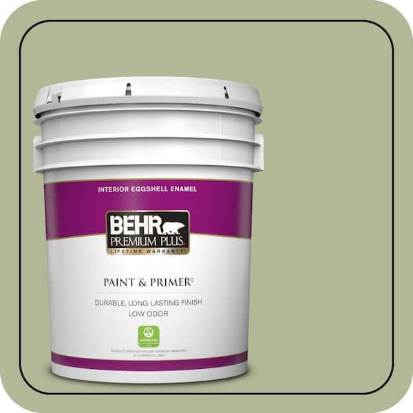 BEHR PREMIUM PLUS #PPU11-08 Moss Print Interior/Exterior Paint & Primer Color Sample (4)