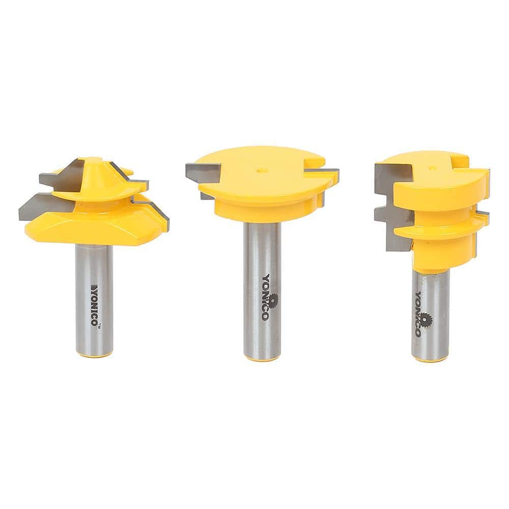 Yonico Joinery 1/2 in. Shank Carbide Tipped Router Bit Set (3-Piece)