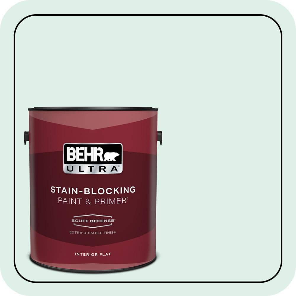 BEHR ULTRA 1 gal. #490C-1 Ice Cube Extra Durable Flat Interior Paint & Primer