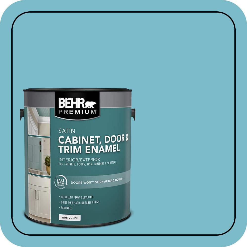 BEHR PREMIUM 1 gal. #M470-4 Azure Lake Satin Enamel Interior/Exterior Cabinet, Door & Trim Paint