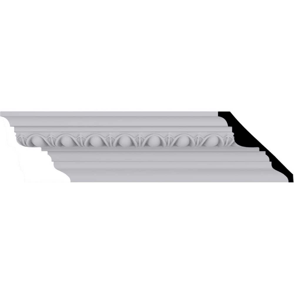 Ekena Millwork 4 in. x 3-3/4 in. x 94-1/2 in. Polyurethane Egg and Dart Crown Moulding (1)