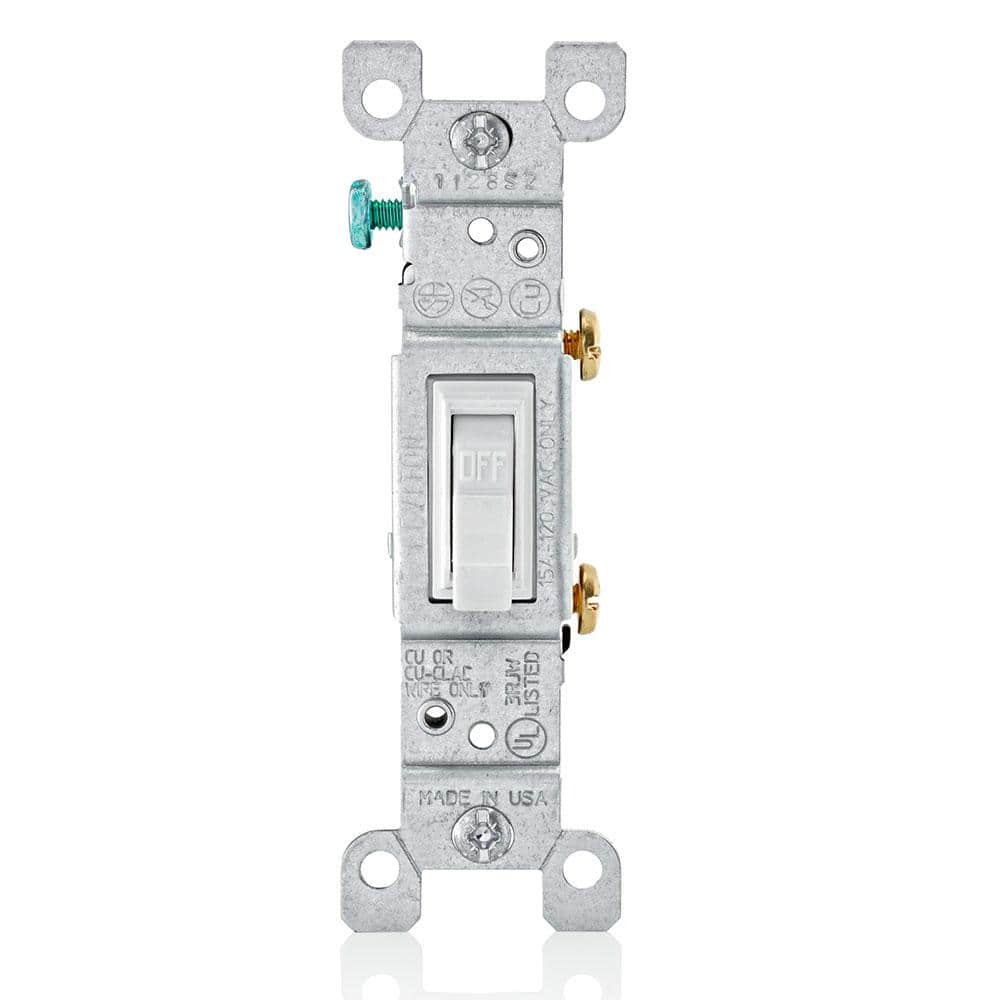 Leviton 15 Amp 120 Volt Single Pole Antimicrobial Treated Toggle Switch, White A1451-2AW (1)