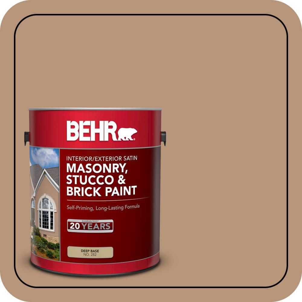 BEHR 1 gal. #280F-4 Burnt Almond Satin Interior/Exterior Masonry, Stucco and Brick Paint