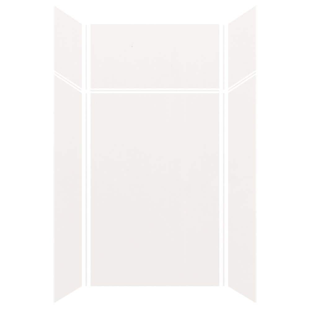 Transolid Expressions 36 in. x 48 in. x 96 in. 4-Piece Easy Up Adhesive Alcove Shower Wall Surround in White (2)