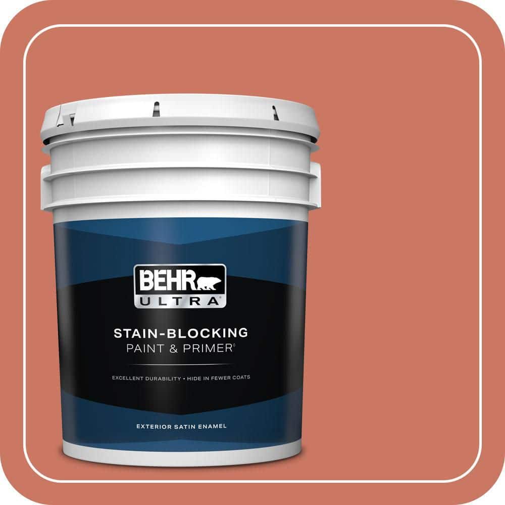BEHR ULTRA 5 gal. #MQ4-33 Aloe Blossom Satin Enamel Exterior Paint & Primer