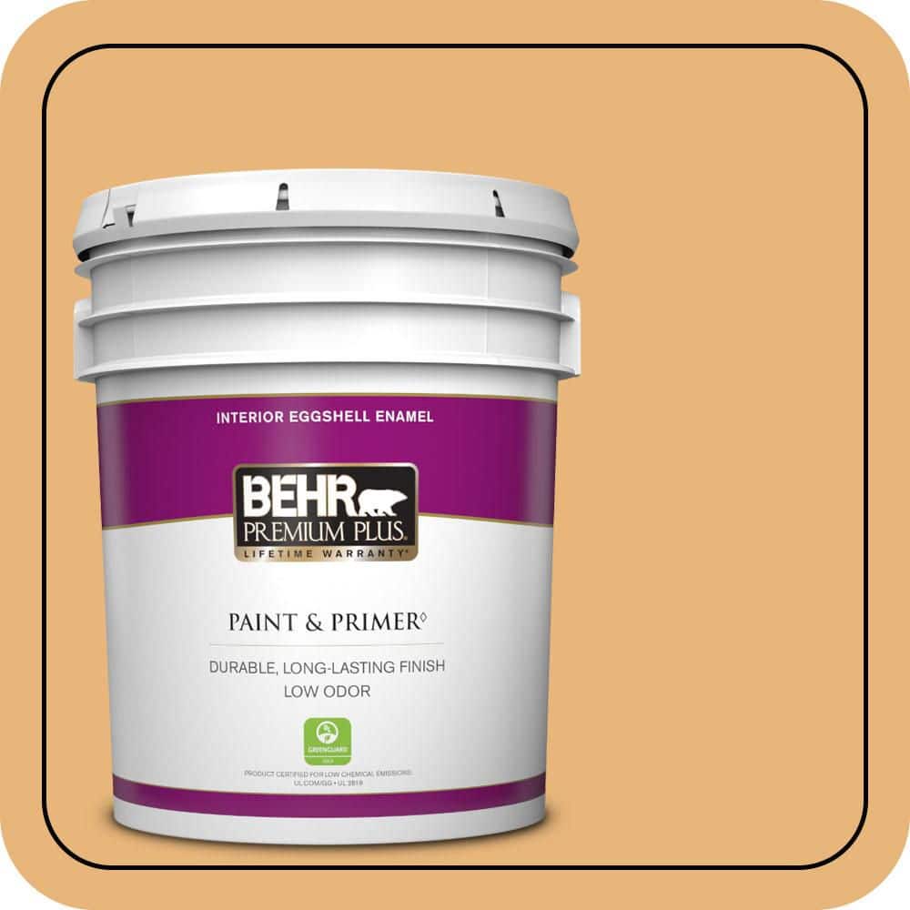 BEHR PREMIUM PLUS 5 gal. #QE-20 Terra Sol Eggshell Enamel Low Odor Interior Paint & Primer