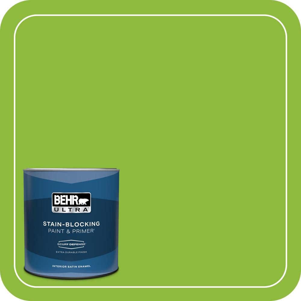 BEHR ULTRA 1 qt. #S-G-420 Limeade Extra Durable Satin Enamel Interior Paint & Primer