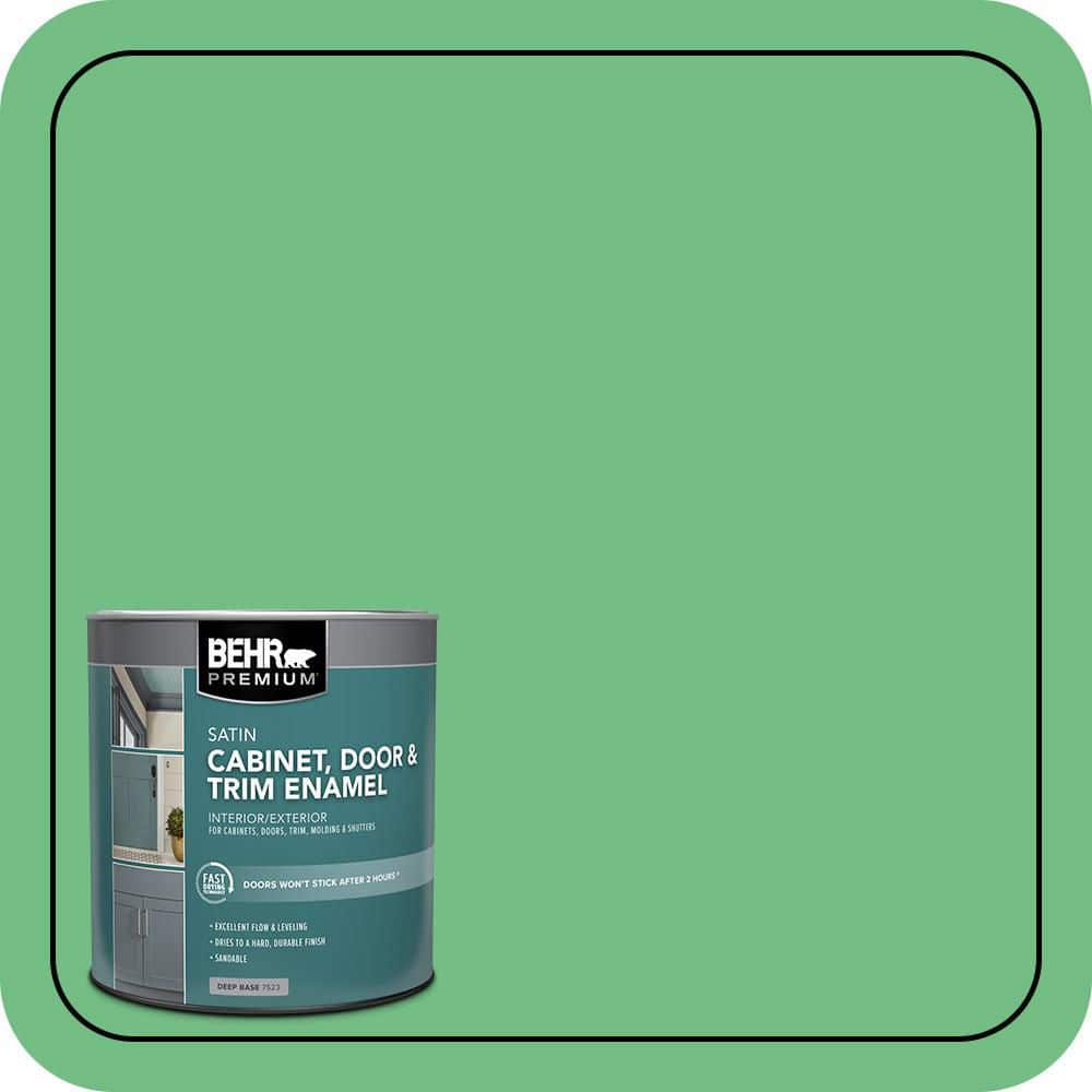 BEHR PREMIUM 1 qt. #P400-5 Winter Shamrock Satin Enamel Interior/Exterior Cabinet, Door & Trim Paint (1)