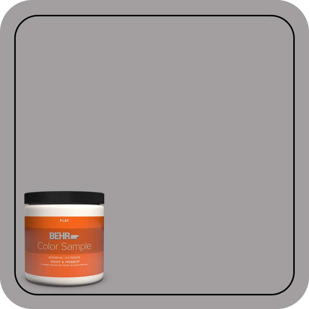 BEHR PREMIUM PLUS 8 oz. #T11-1 Grayve Yard Flat Interior/Exterior Paint & Primer Color Sample