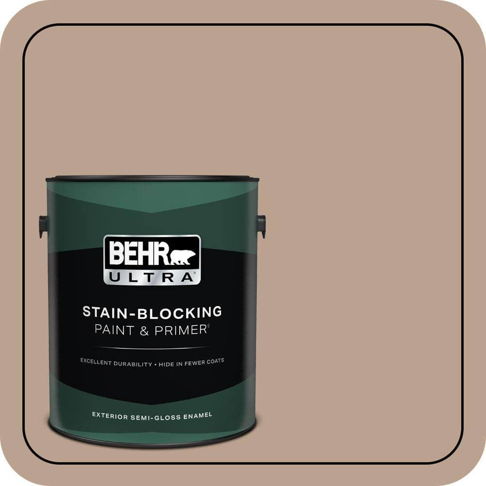 BEHR ULTRA 1 gal. #T15-17 Mocha Foam Semi-Gloss Enamel Exterior Paint & Primer