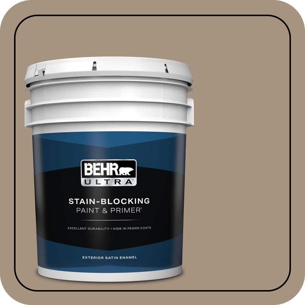 BEHR ULTRA 5 gal. #PPU7-05 Pure Earth Satin Enamel Exterior Paint & Primer