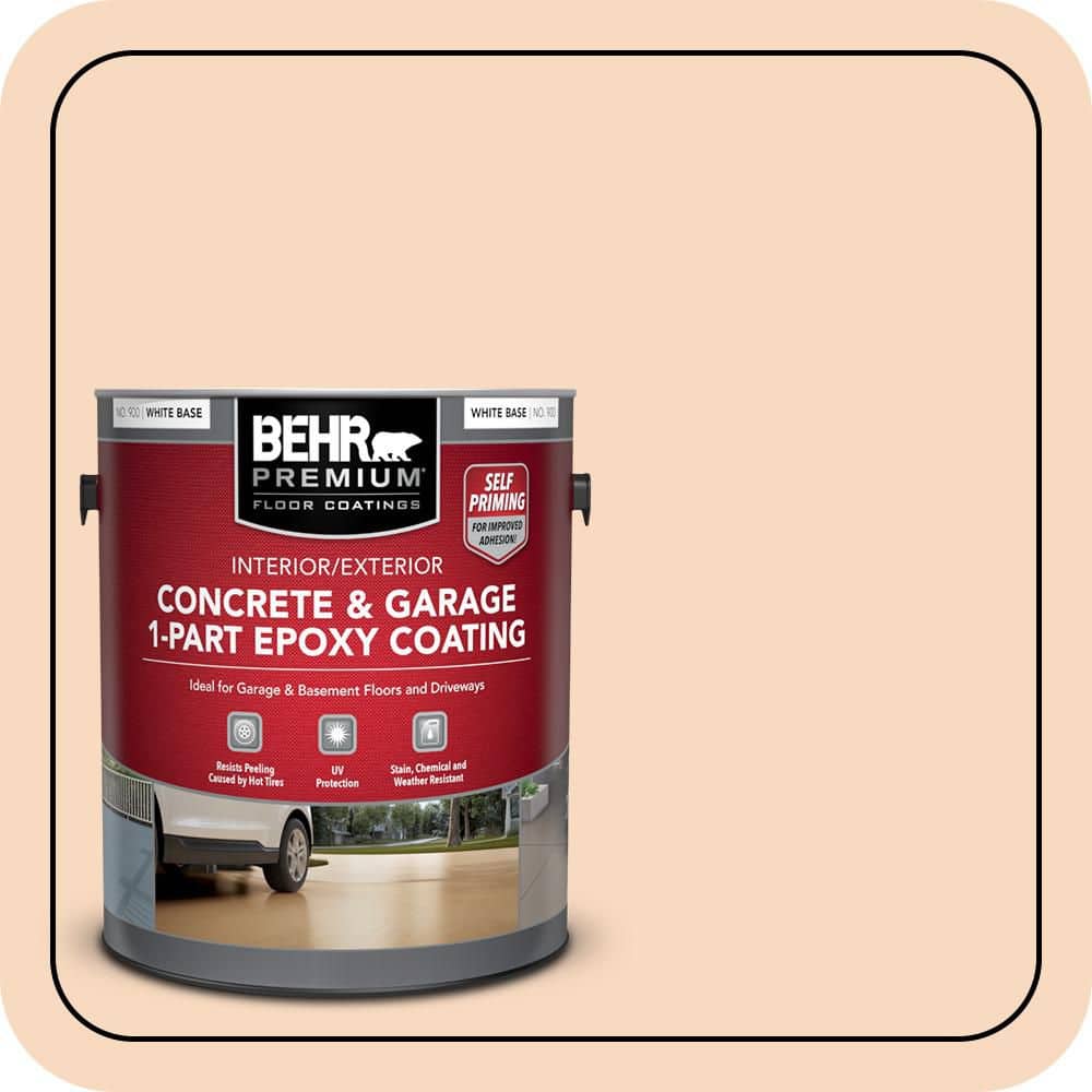BEHR PREMIUM 1 gal. #M220-2 Pumpkin Essence Self-Priming 1-Part Epoxy Satin Interior/Exterior Concrete and Garage Floor Paint