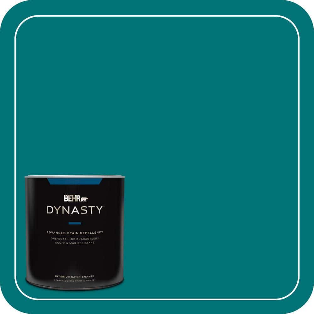 BEHR DYNASTY 1 qt. #T15-3 Essential Teal Satin Enamel Interior Stain-Blocking Paint and Primer