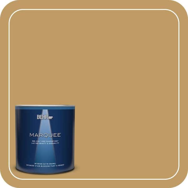 BEHR PREMIUM PLUS #340F-6 Mojave Gold Enamel Interior/Exterior Paint & Primer Color Sample (3)