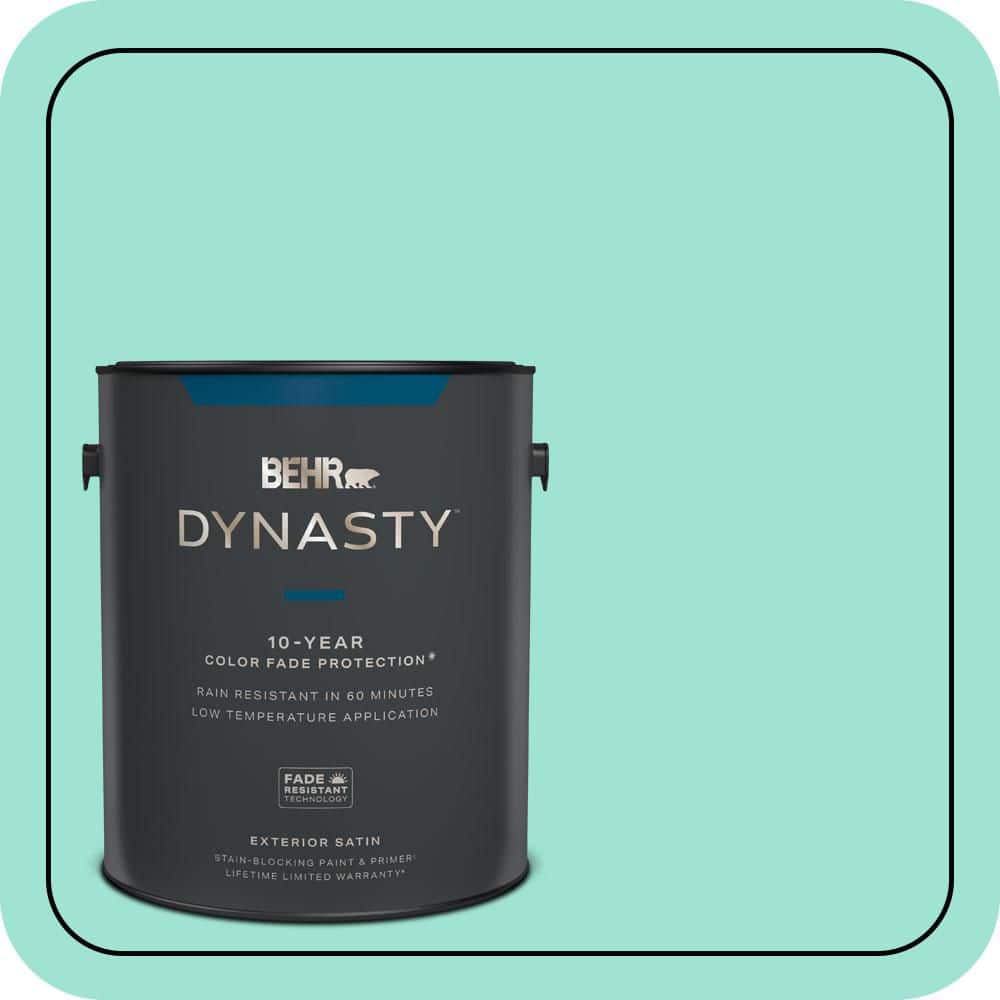 BEHR DYNASTY 1 gal. #P430-2 Aqua Wish Satin Enamel Exterior Stain-Blocking Paint & Primer