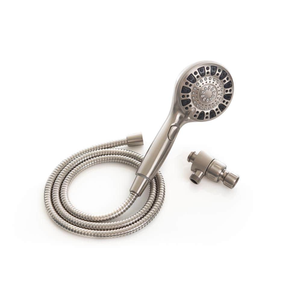 Glacier Bay Push Release 6-Spray Wall Mount Handheld Shower Head 1.8 GPM in Brushed Nickel