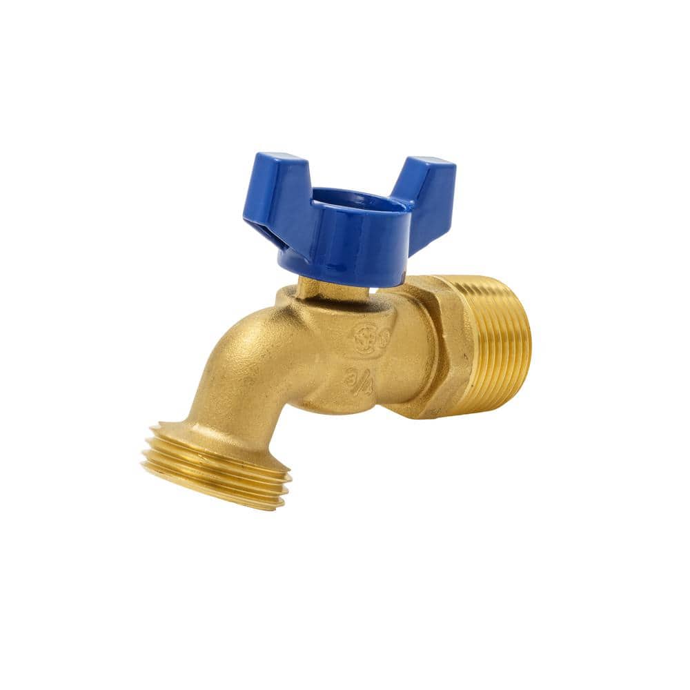 Everbilt 3/4" MIP or 1/2" FIP x 3/4 in. MHT Forged Brass Quarter Turn Hose Bibb Valve