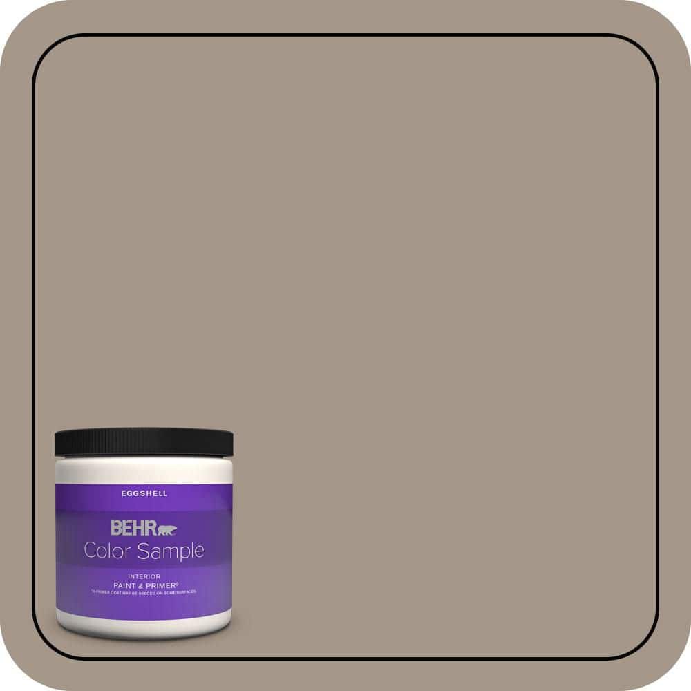 BEHR PREMIUM PLUS 8 oz. #PPU5-07 Studio Taupe Eggshell Enamel Interior Paint & Primer Color Sample (1)
