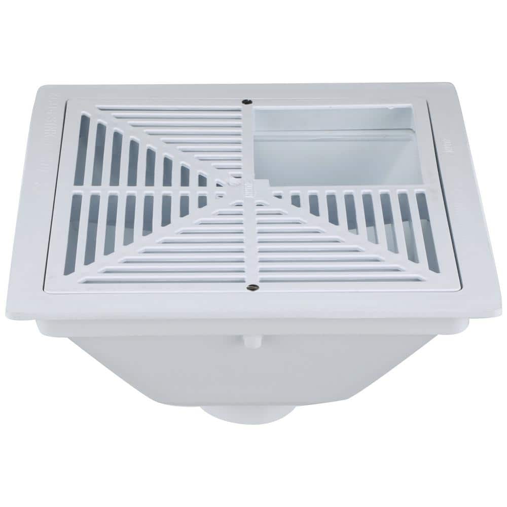 Zurn EZ PVC Slab on Grade Square Drain with 6 in. Nickel Bronze Strainer and 2 in. x 3 in. Outlet (3)