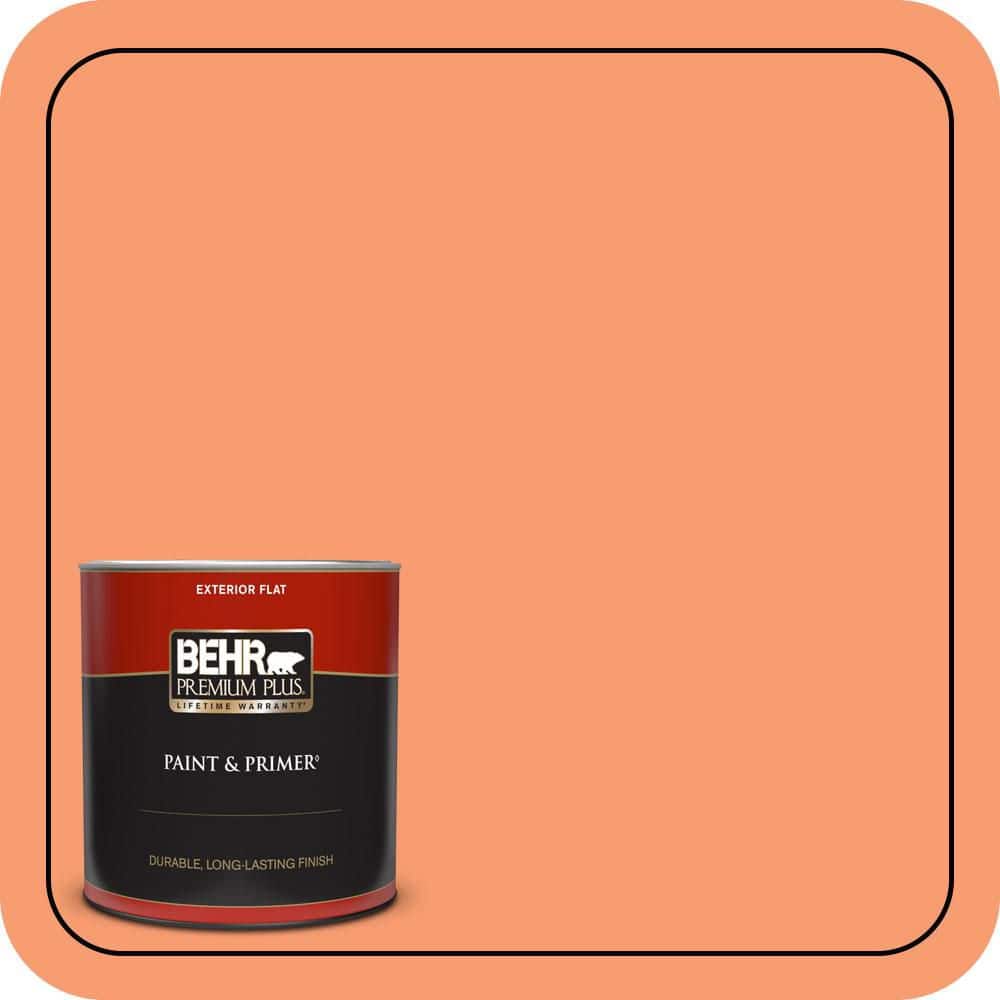 BEHR PREMIUM PLUS 1 qt. #P200-5 Burning Coals Flat Exterior Paint & Primer