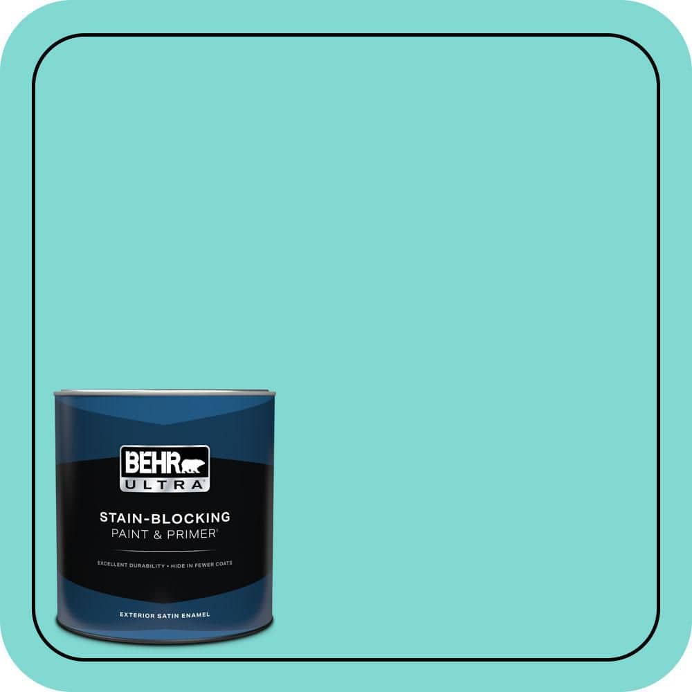 BEHR ULTRA 1 qt. #MQ4-22 Key Largo Satin Enamel Exterior Paint & Primer