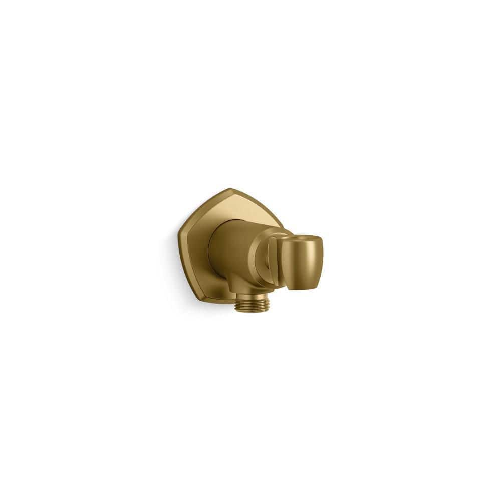 KOHLER Occasion Wall-Mount Handshower Holder with Supply Elbow and Check Valve in Vibrant Brushed Moderne Brass