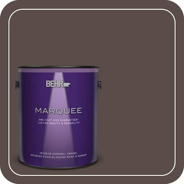 BEHR MARQUEE 1 gal. #PPU5-19 Dark Truffle One-Coat Hide Eggshell Enamel Interior Paint & Primer (2)