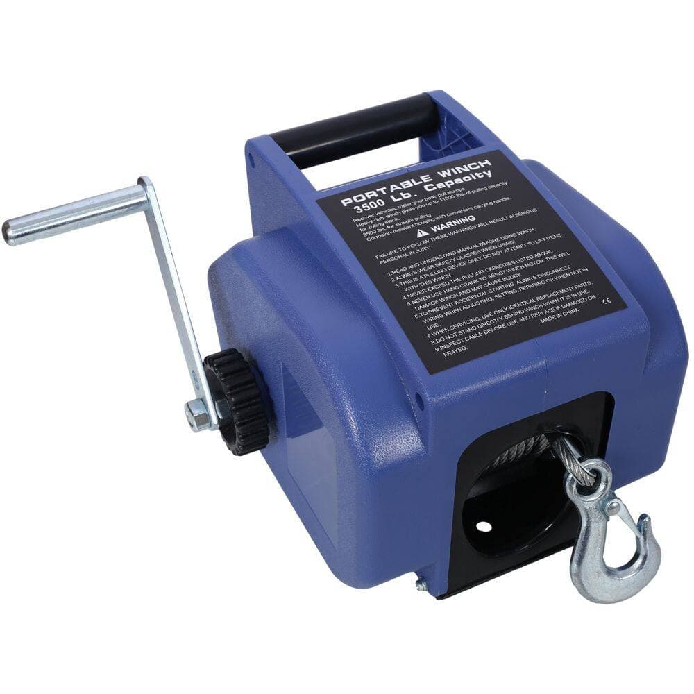 Amucolo 12v Trailer Winch, Reversible Electric Winch, for Boats up to 6000 lbs. Galvanized Wire Rope, with Extra Pulley Hook (3)