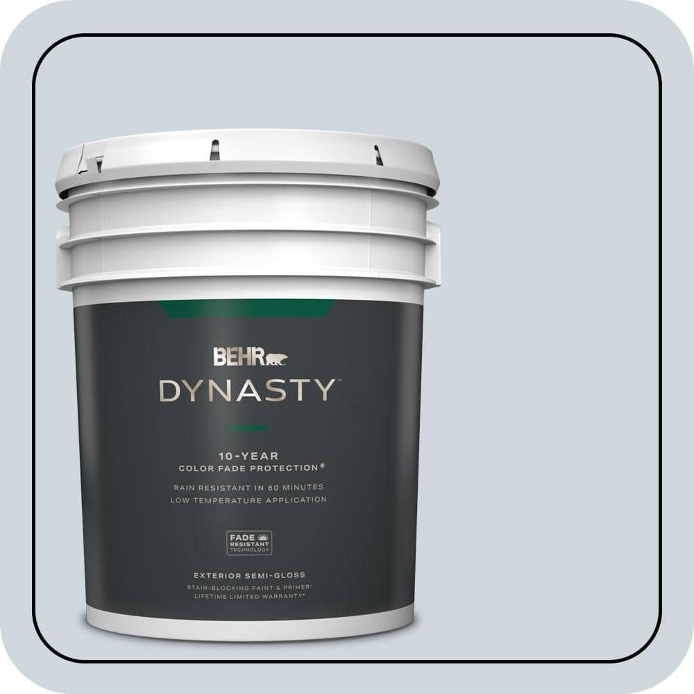 BEHR DYNASTY 5 gal. #560E-2 Cumberland Fog Semi-Gloss Exterior Stain-Blocking Paint & Primer