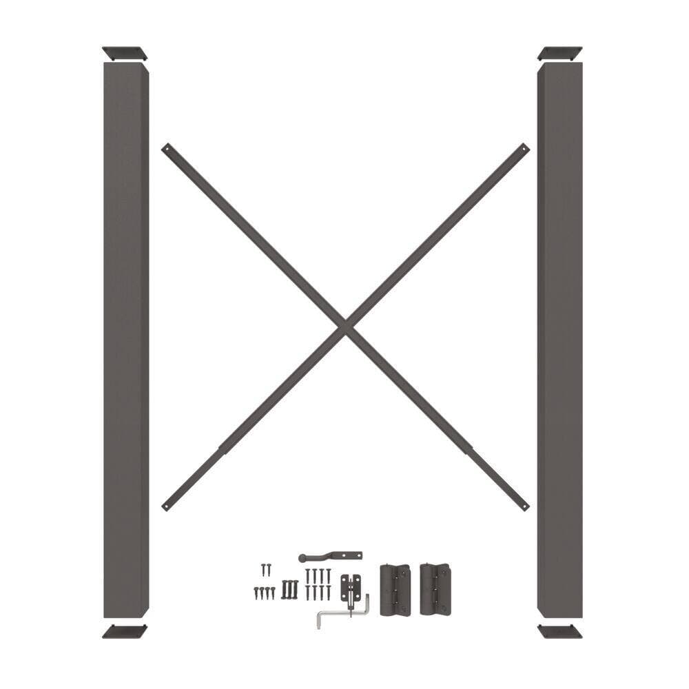 Barrette Outdoor Living VersaRail Cambridge 36 in. Matte Bronze Aluminum Gate Kit (3)