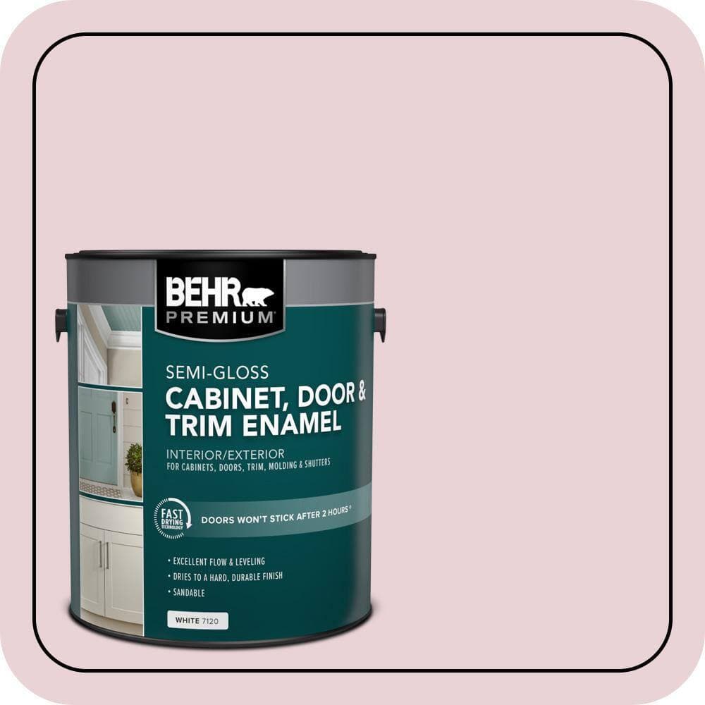BEHR PREMIUM 1 gal. #S130-1 Beloved Pink Semi-Gloss Enamel Interior/Exterior Cabinet, Door & Trim Paint
