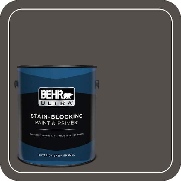 BEHR ULTRA 1 gal. #PPU24-02 Berry Brown Satin Enamel Exterior Paint & Primer (2)