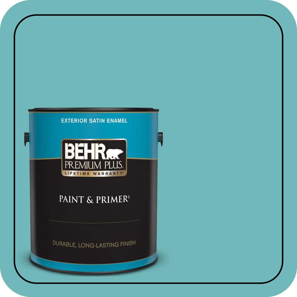 BEHR PREMIUM PLUS 1 gal. #510D-5 Surfer Satin Enamel Exterior Paint & Primer