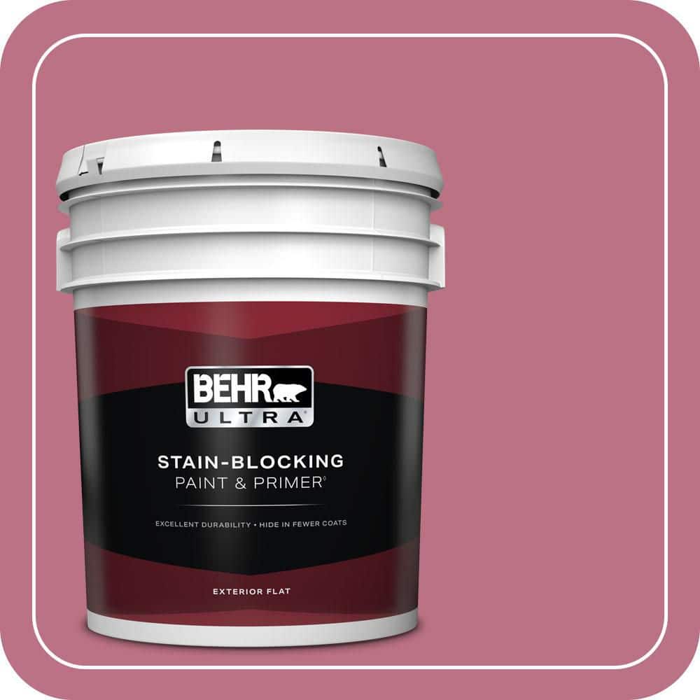 BEHR ULTRA 5 gal. #MQ1-08 Smell the Roses Flat Exterior Paint & Primer