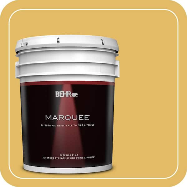 BEHR MARQUEE 5 gal. #MQ4-12 Dandelion Wish Flat Exterior Paint & Primer (2)