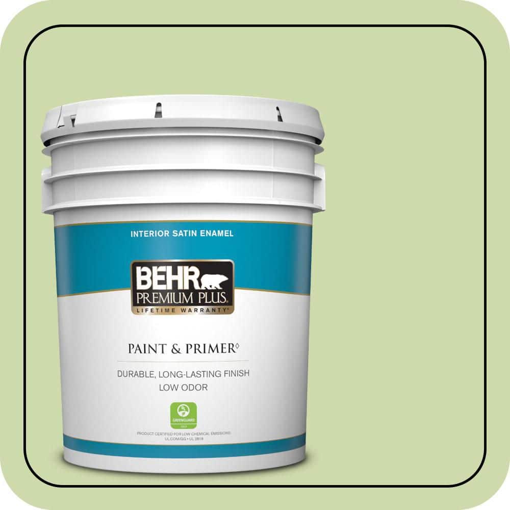 BEHR PREMIUM PLUS 5 gal. #P370-3 Chameleon Skin Satin Enamel Low Odor Interior Paint & Primer