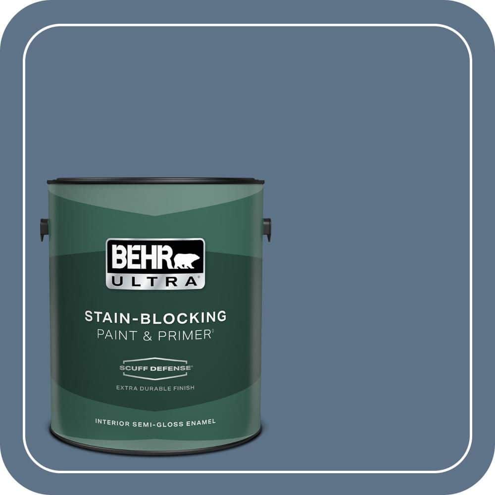BEHR ULTRA 1 gal. #580F-6 Lost Atlantis Extra Durable Semi-Gloss Enamel Interior Paint & Primer