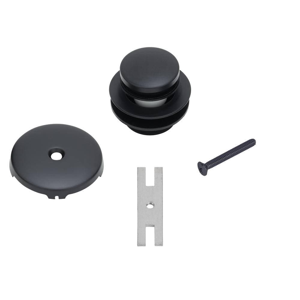 Premier Copper Products Tub Drain Trim and Single-Hole Overflow Cover for Bath Tubs - Matte Black (2)