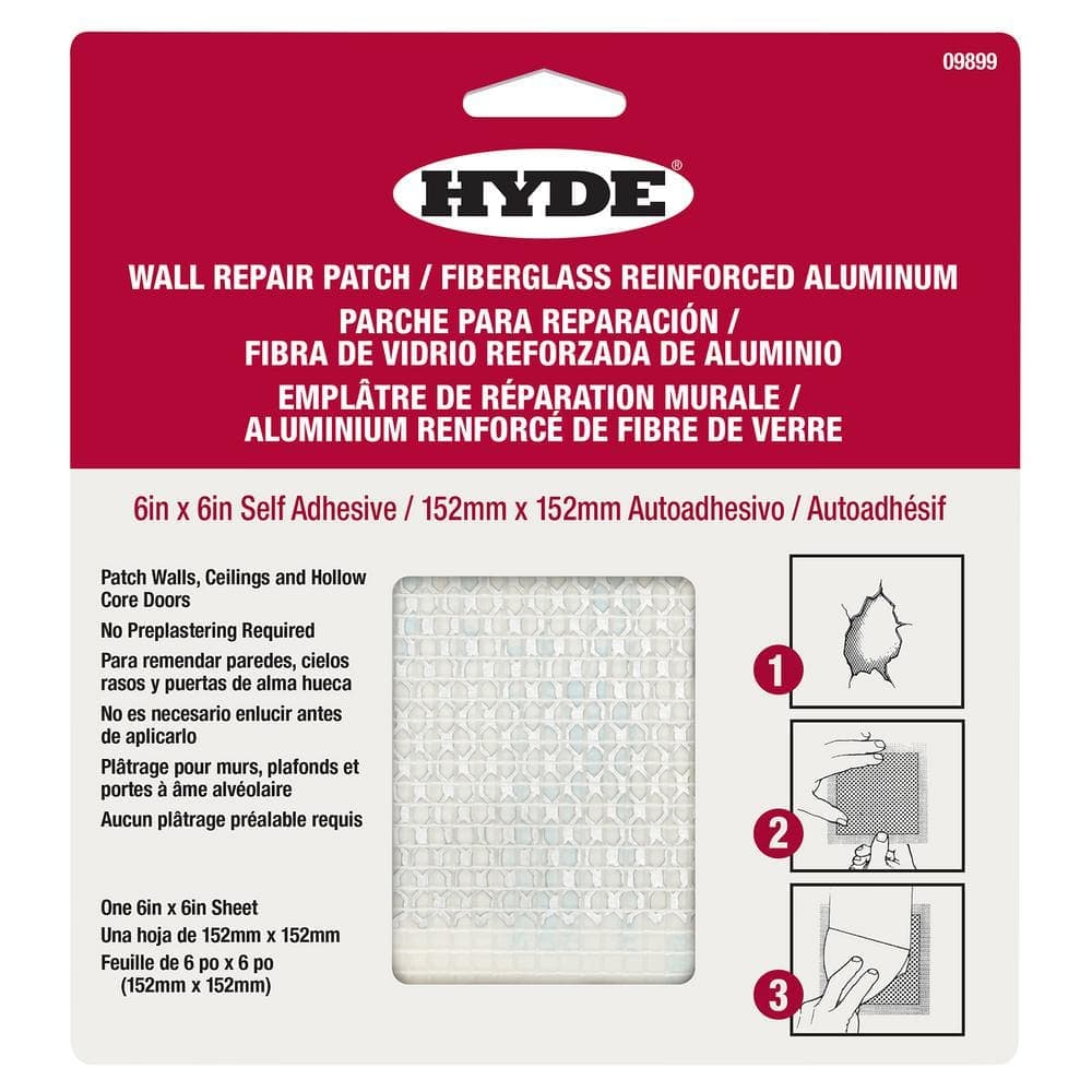 Hyde 6 in. x 6 in. Aluminum Self Adhesive Wall Patch (2)