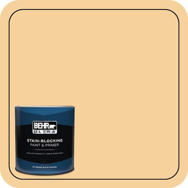BEHR PREMIUM PLUS #320C-3 Honey Butter Enamel Interior Stain-Blocking Paint and Primer (4)