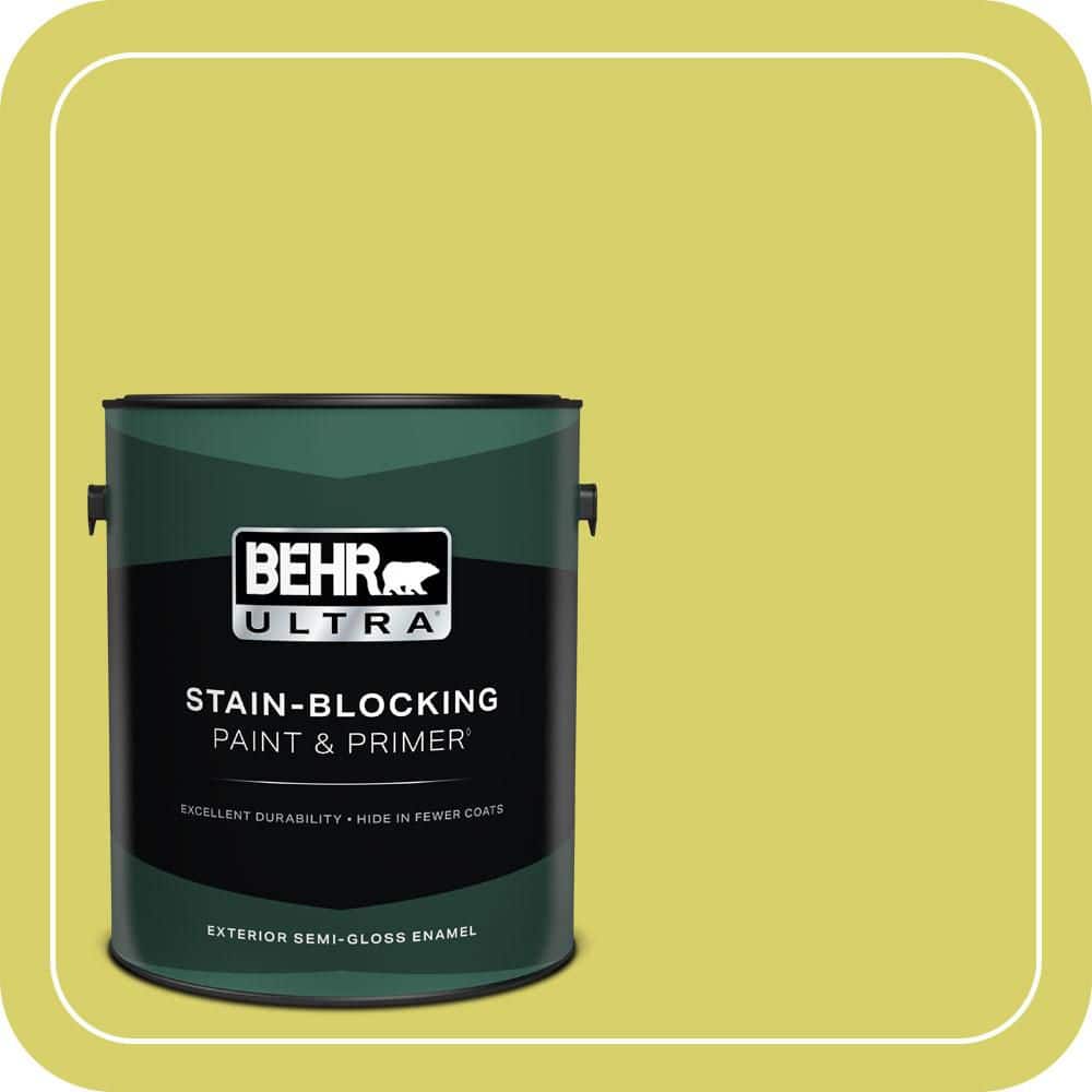 BEHR ULTRA 1 gal. #P340-4 Lime Tree Semi-Gloss Enamel Exterior Paint & Primer