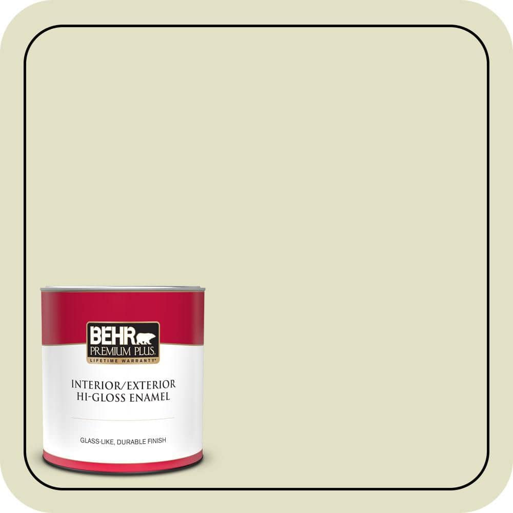 BEHR PREMIUM PLUS 1 qt. #S340-2 Green Power Hi-Gloss Enamel Interior/Exterior Paint & Primer