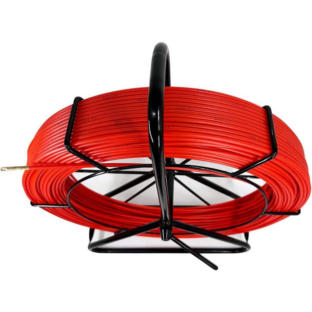YICHUHAOXI 350 ft. Fiberglass Duct Rodder with Steel Reel Stand and Brake Guide Ring for Easy Cable Pulling (3)