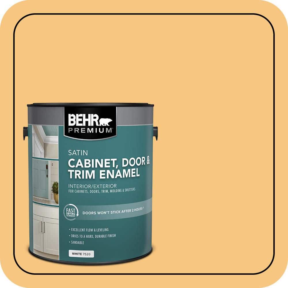 BEHR PREMIUM 1 gal. #PPU6-07 Jackfruit Satin Enamel Interior/Exterior Cabinet, Door & Trim Paint (1)