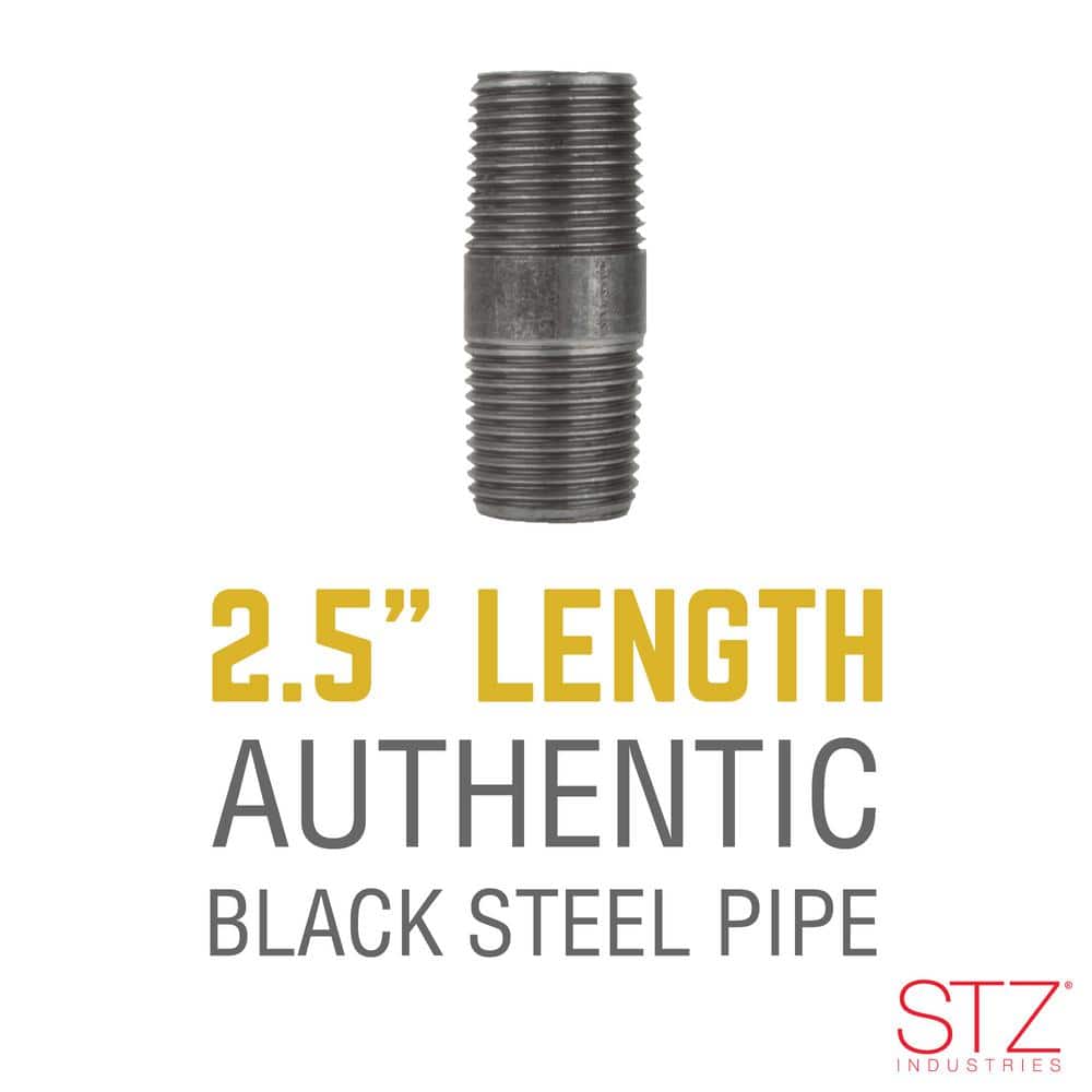 STZ 3/4 in. 2-1/2 in. Black Steel Nipple (3)
