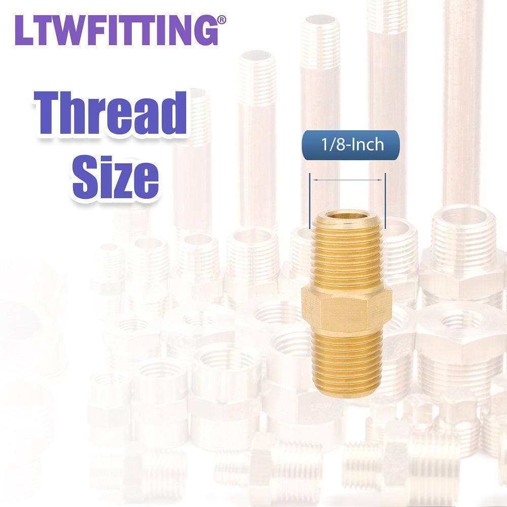 LTWFITTING Assortment Kit 1/8-Inch 1/4-Inch 3/8-Inch 1/2-Inch 3/4-Inch NPT Male Brass Pipe Hex Nipple Set (32-Pack) (2)